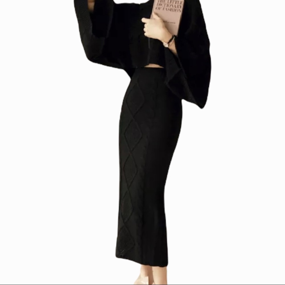 💜 The Cidney Knit Bat Wing 2 Piece Sweater Set - Picture 11 of 12